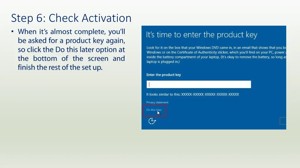 step 6 check activation 1