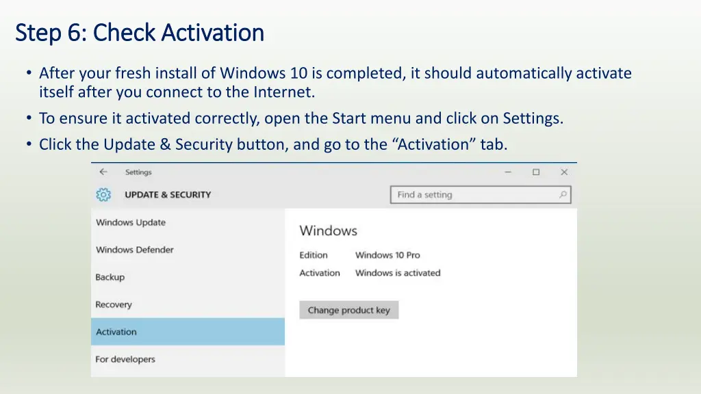 step 6 check activation step 6 check activation