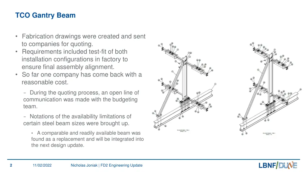 tco gantry beam