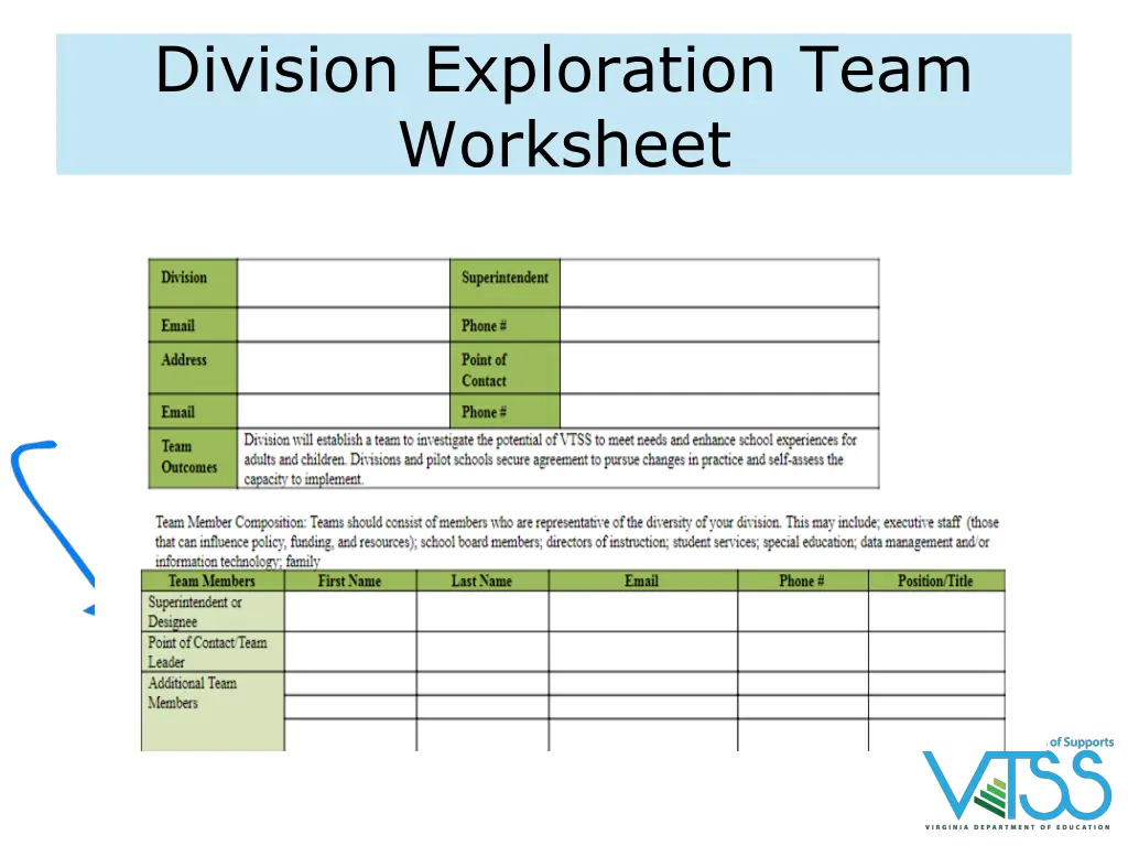 division exploration team worksheet