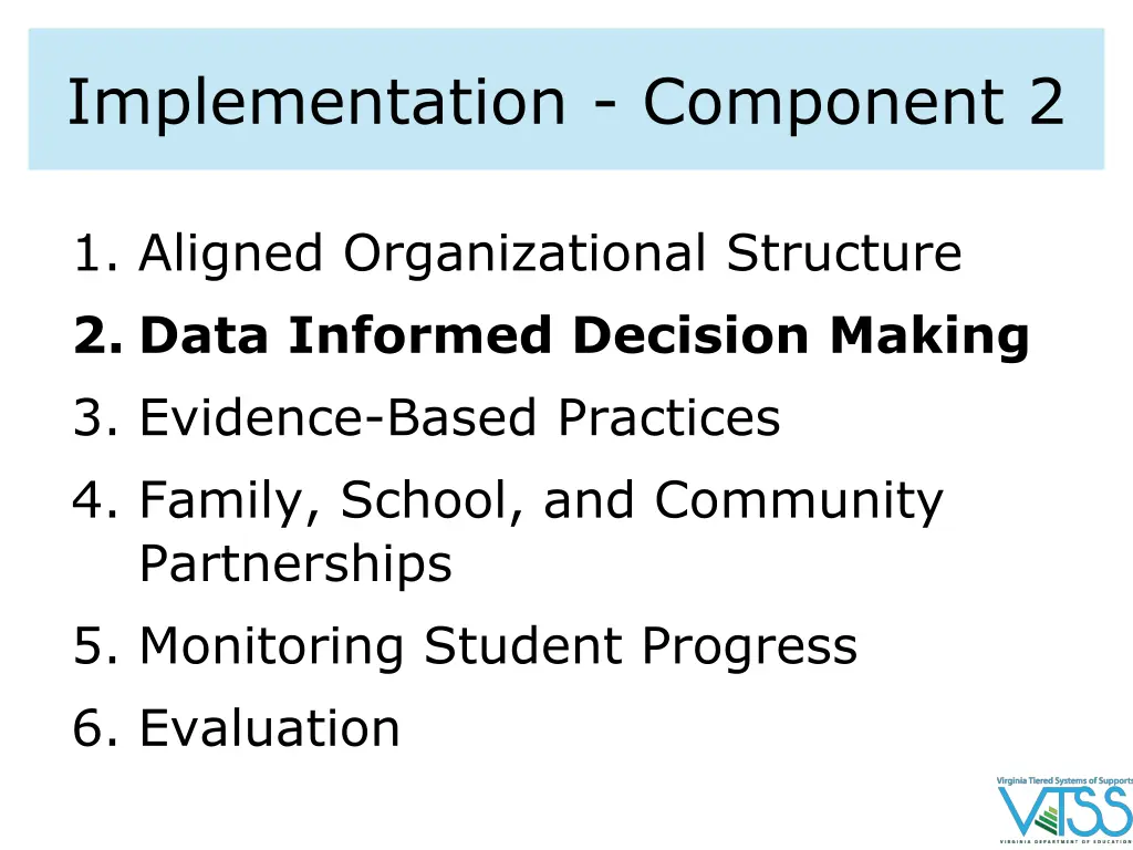 implementation component 2