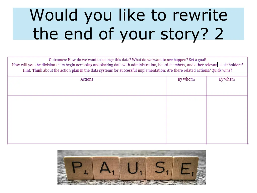 would you like to rewrite the end of your story 2