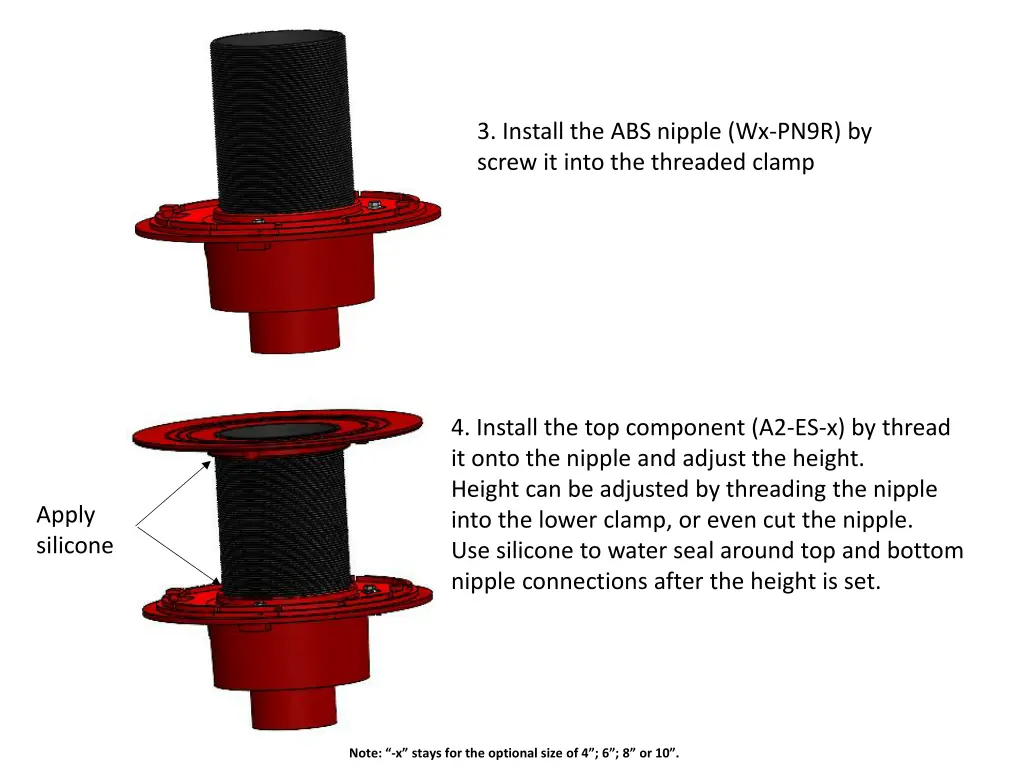 3 install the abs nipple wx pn9r by screw it into