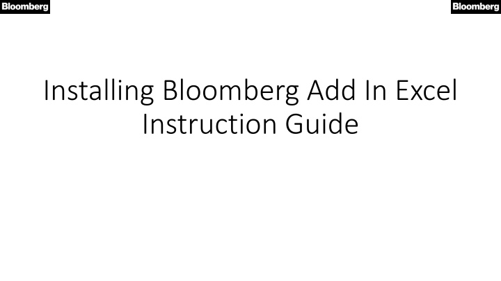 installing bloomberg add in excel instruction