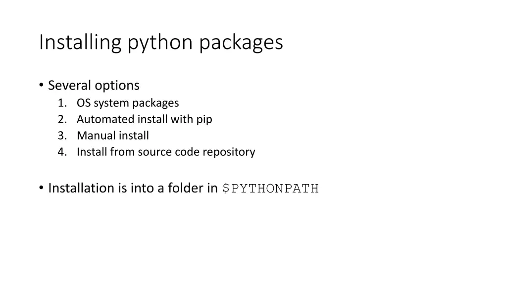 installing python packages