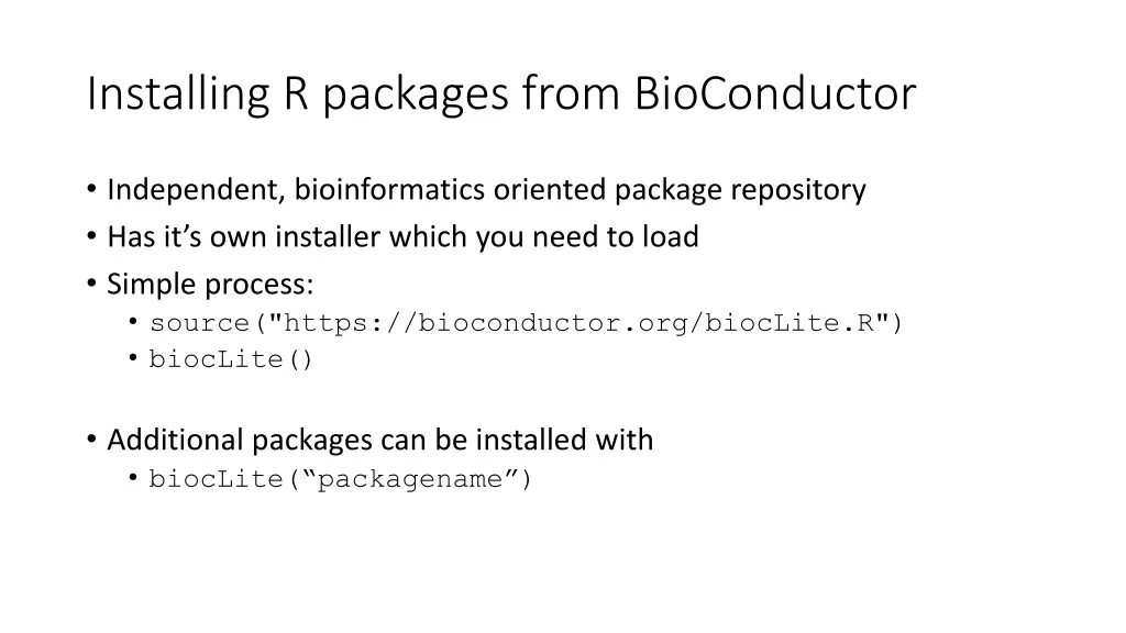 installing r packages from bioconductor