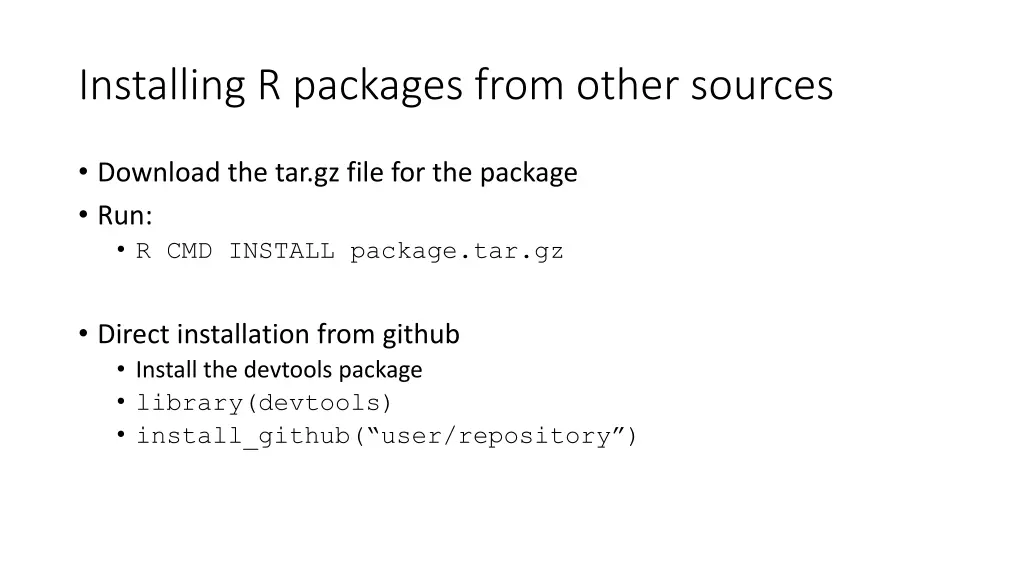 installing r packages from other sources