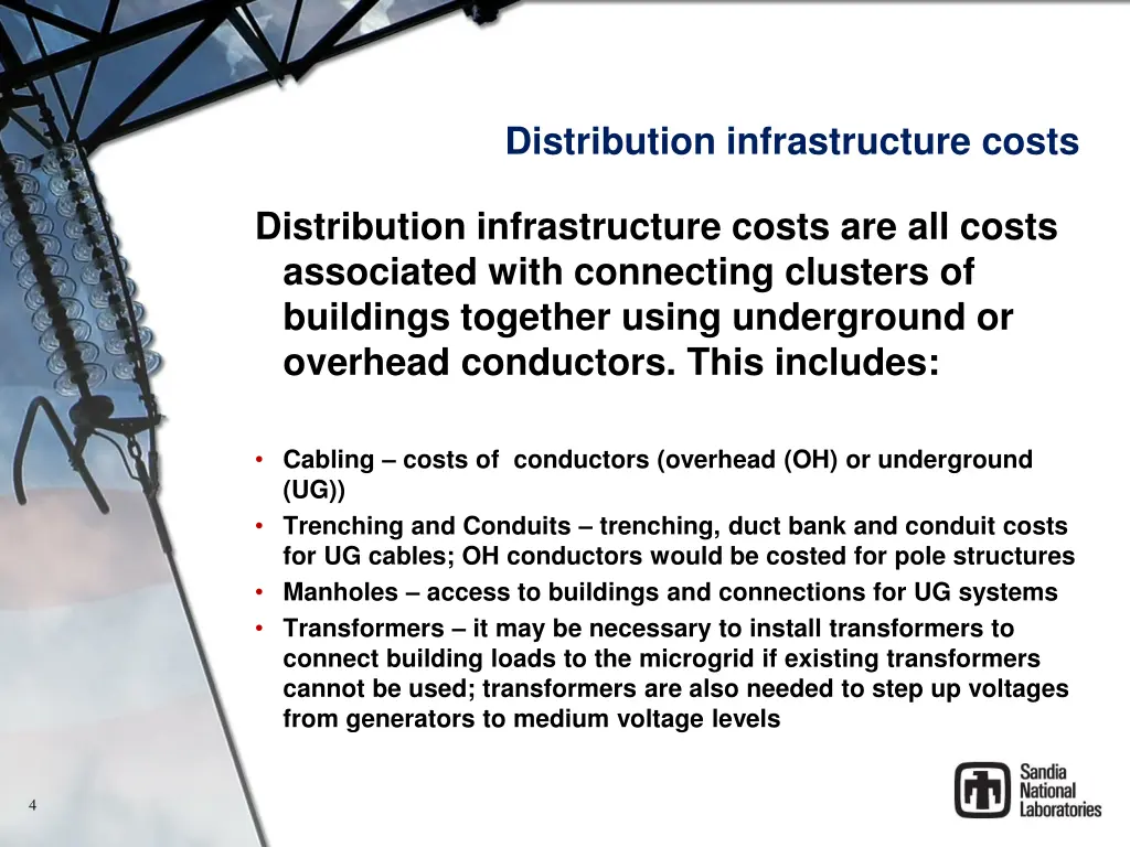 distribution infrastructure costs