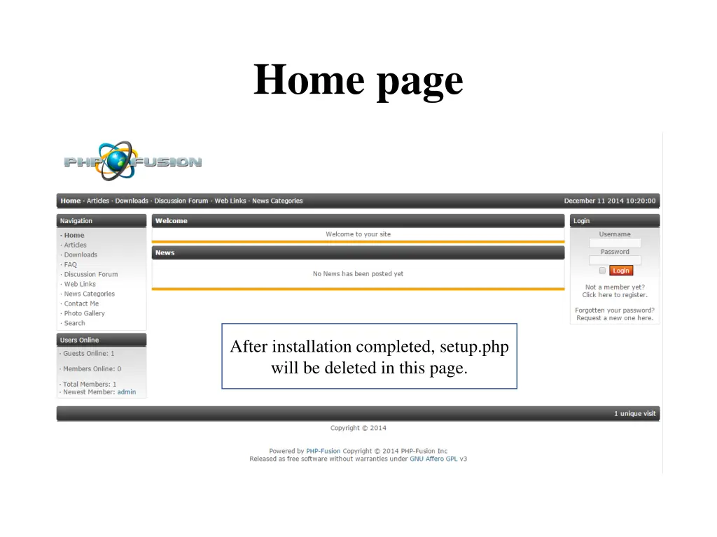 home page