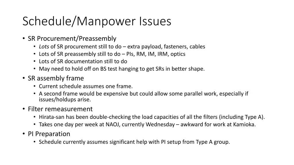 schedule manpower issues