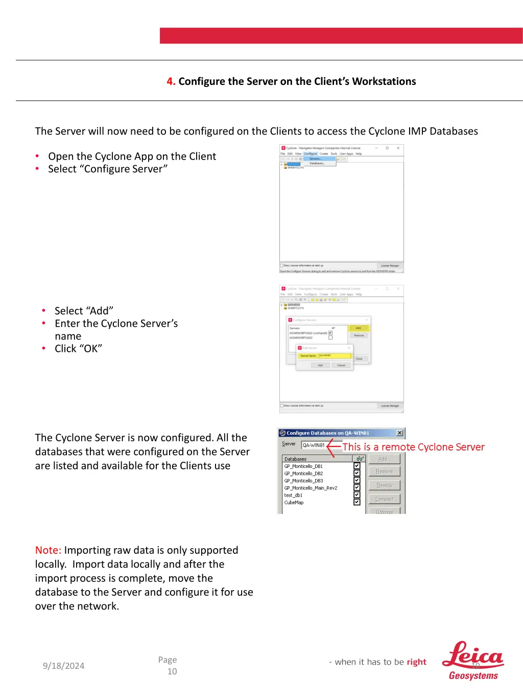 4 configure the server on the client