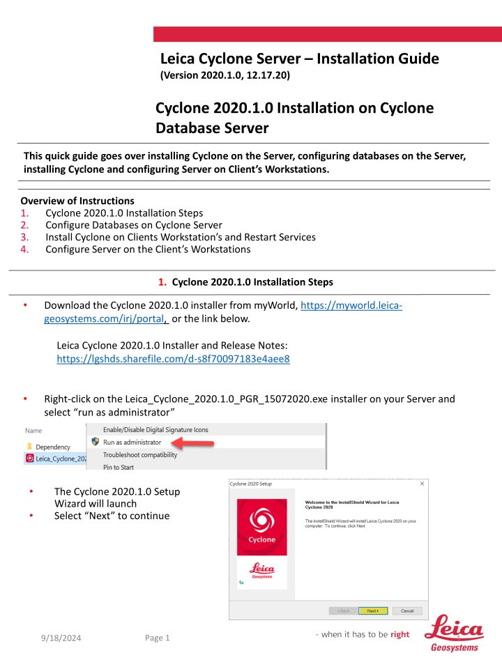 leica cyclone server installation guide version