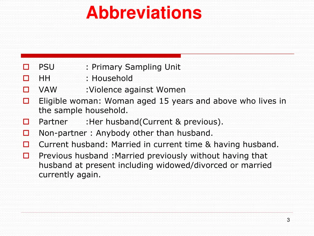 abbreviations