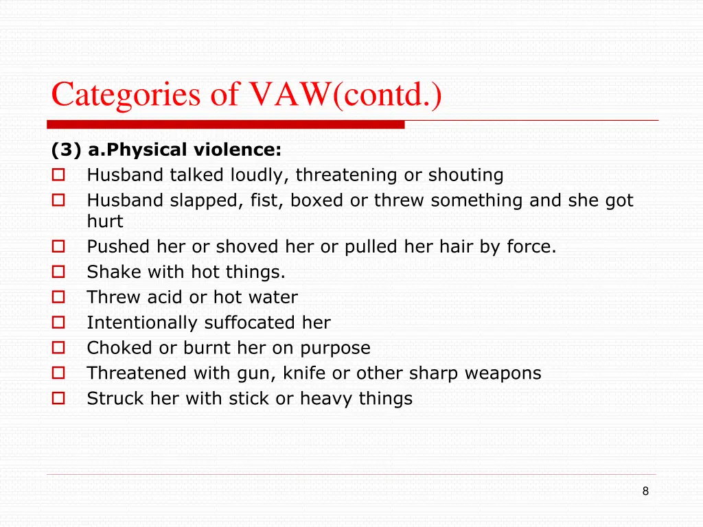 categories of vaw contd 2