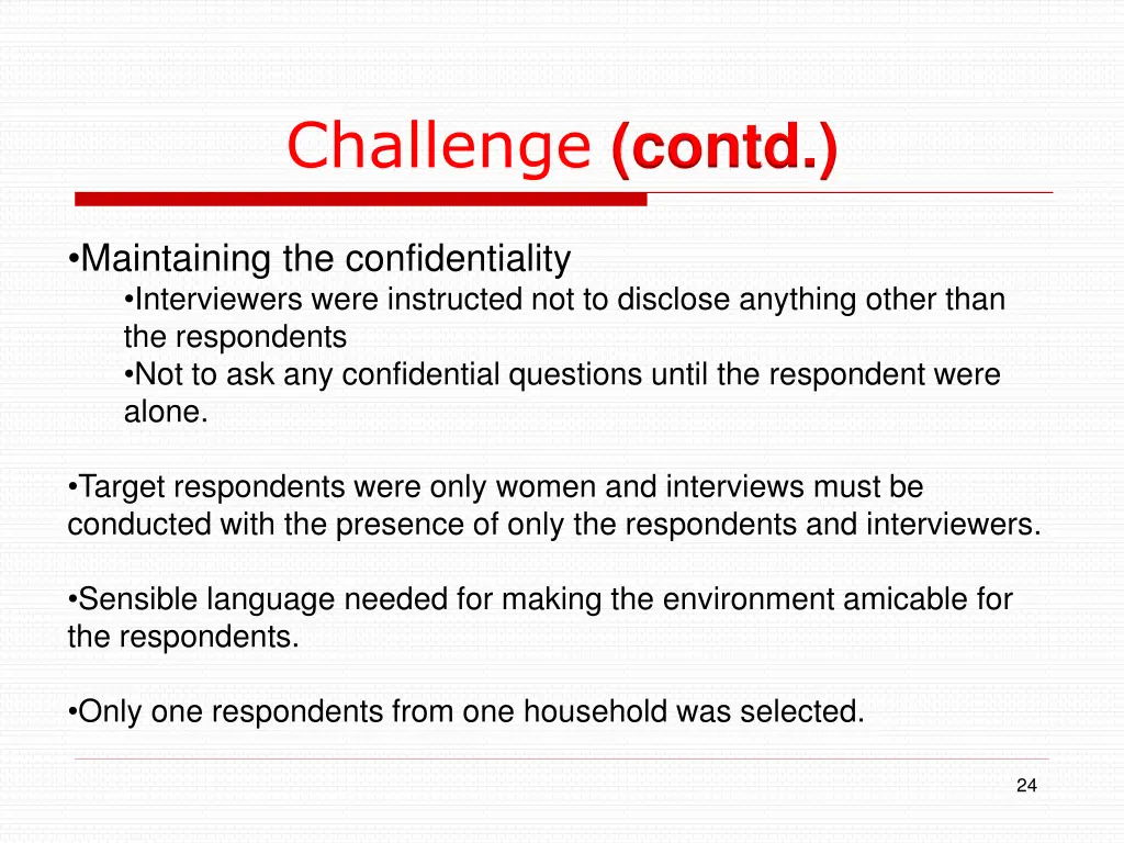 challenge contd