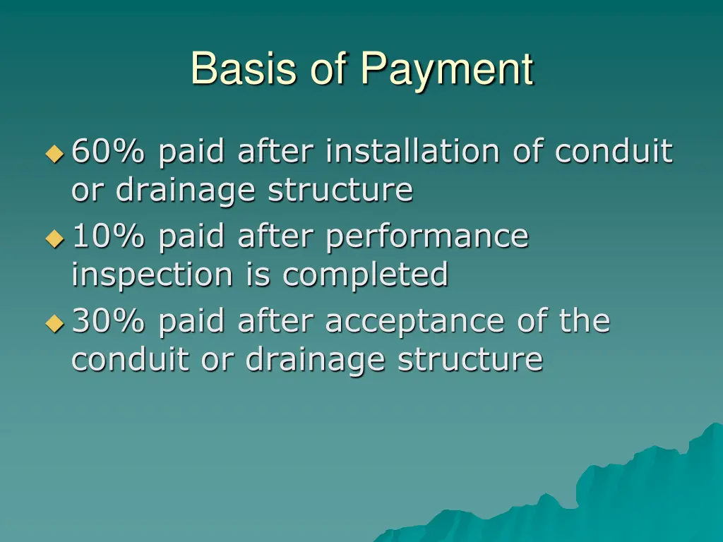 basis of payment 1