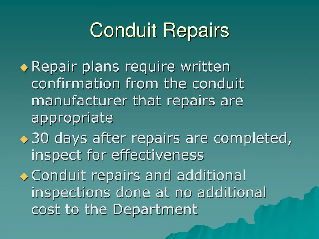 conduit repairs 3