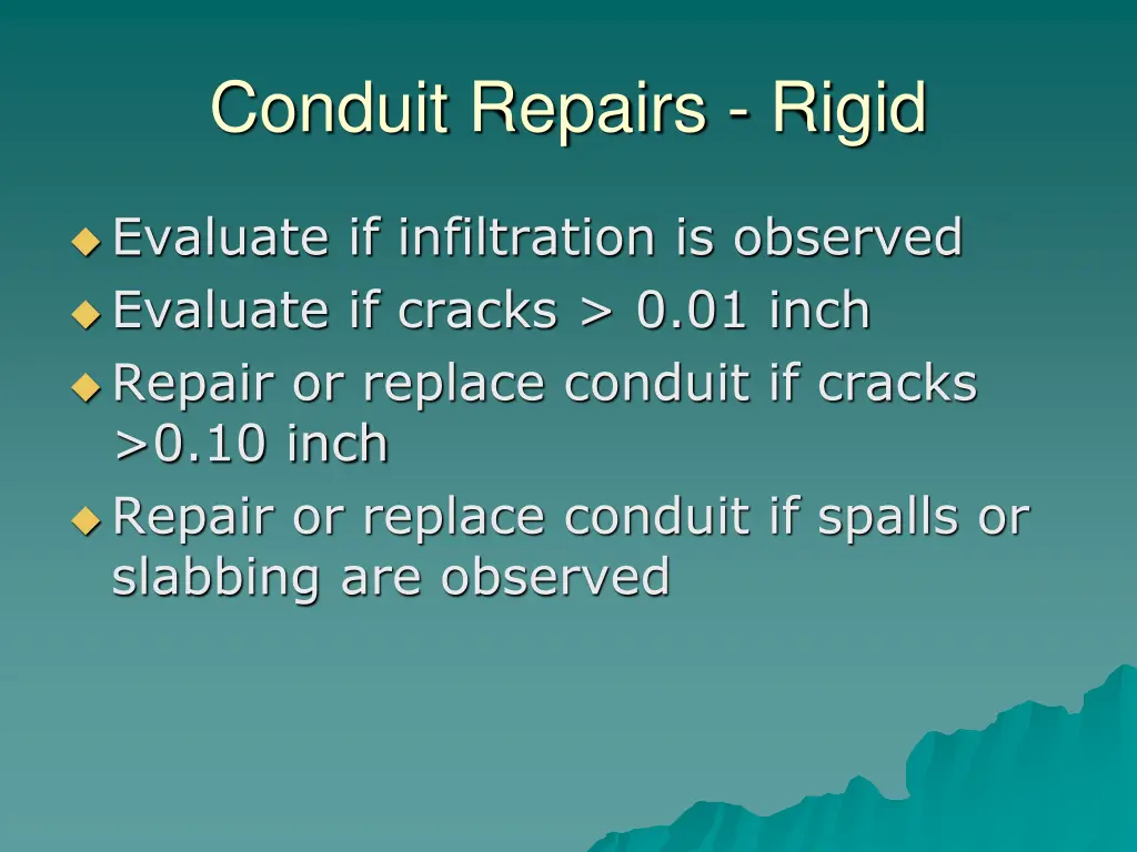 conduit repairs rigid