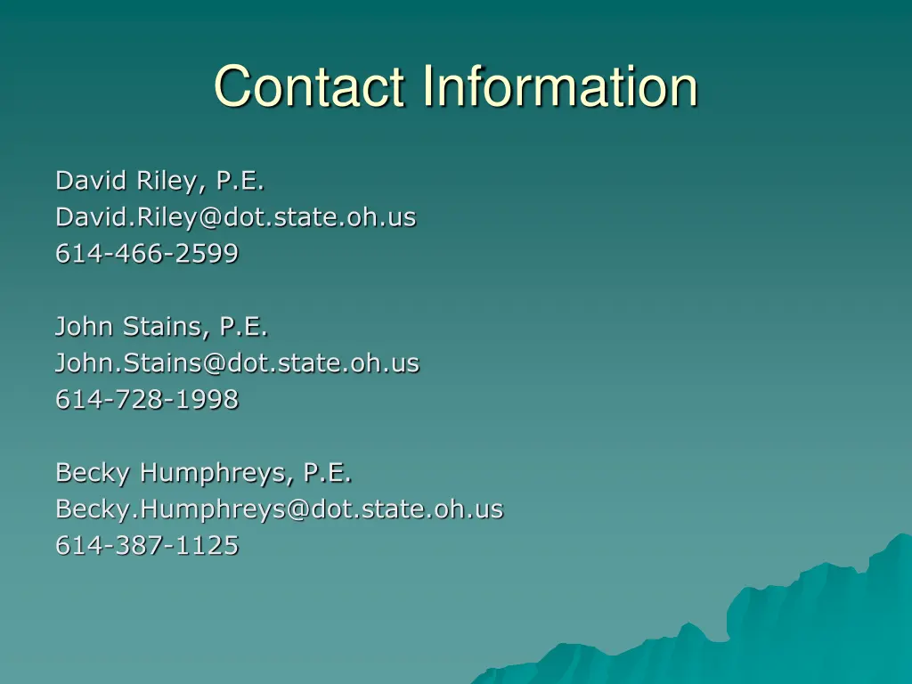 contact information