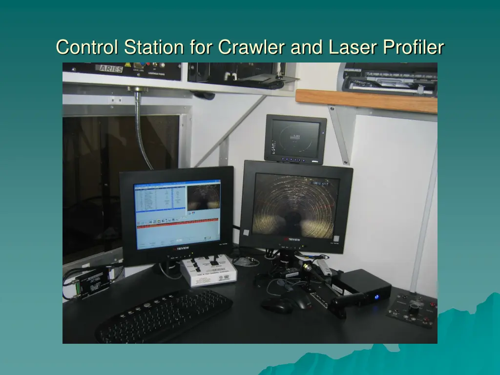 control station for crawler and laser profiler