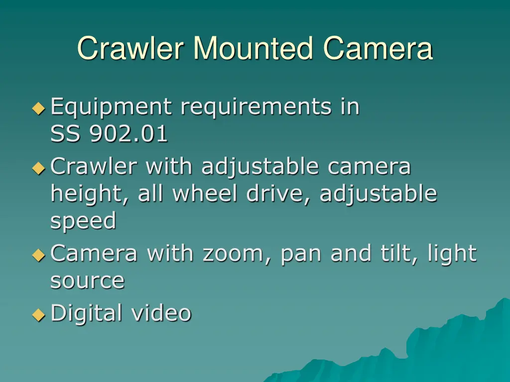 crawler mounted camera