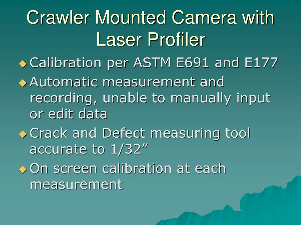 crawler mounted camera with laser profiler 1