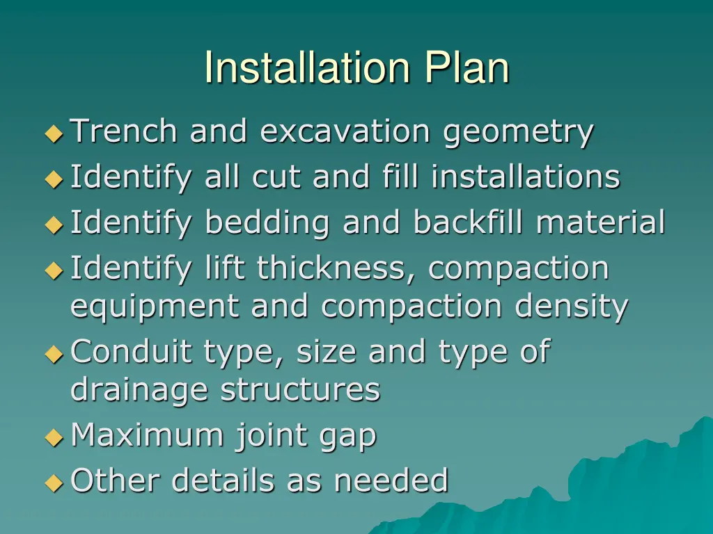 installation plan