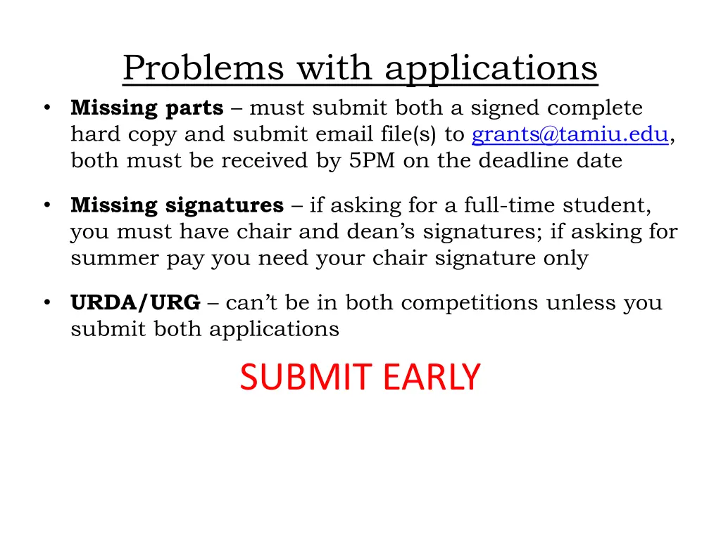 problems with applications missing parts must