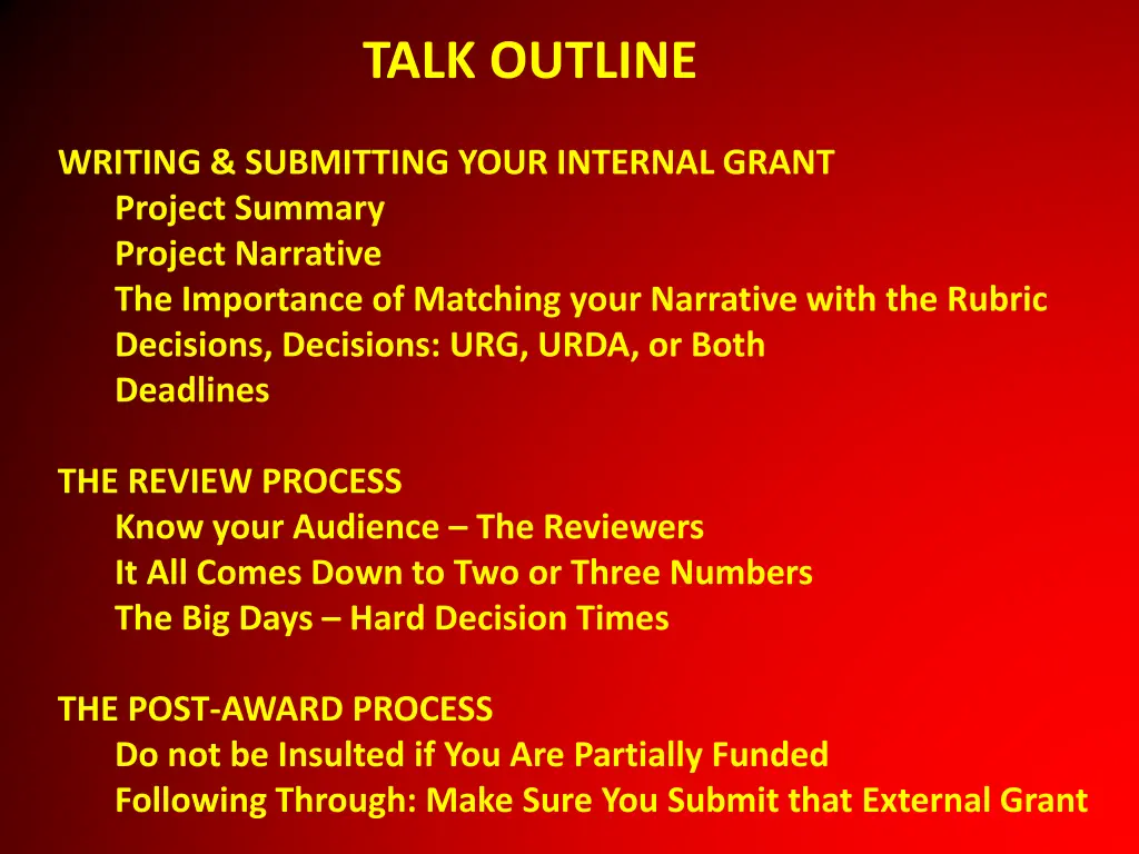 talk outline