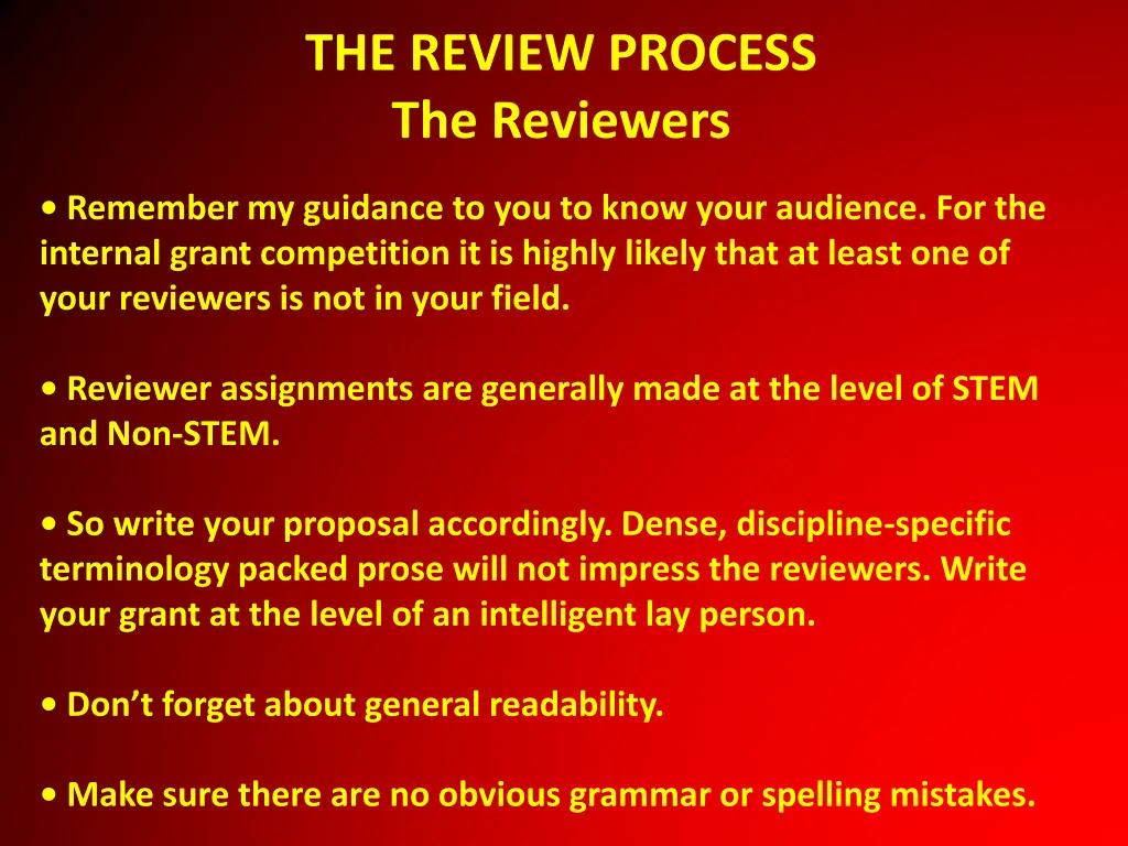 the review process the reviewers