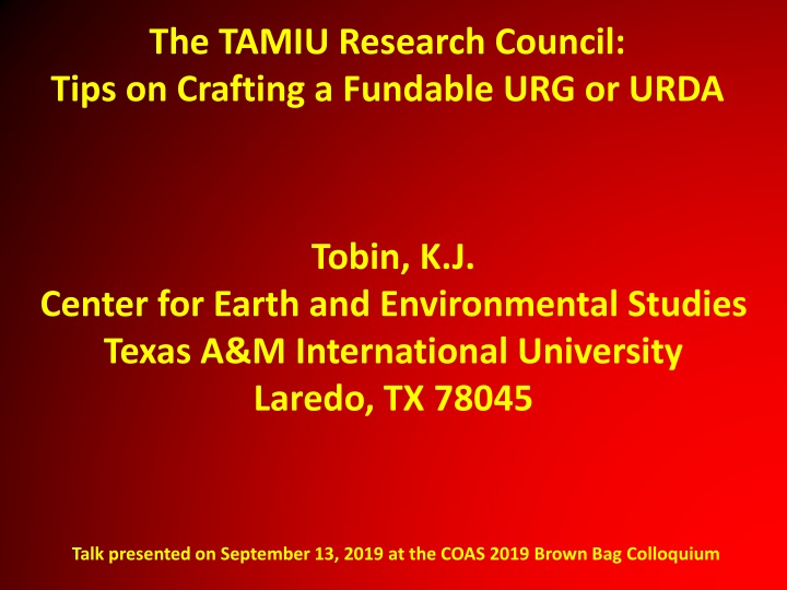 the tamiu research council tips on crafting