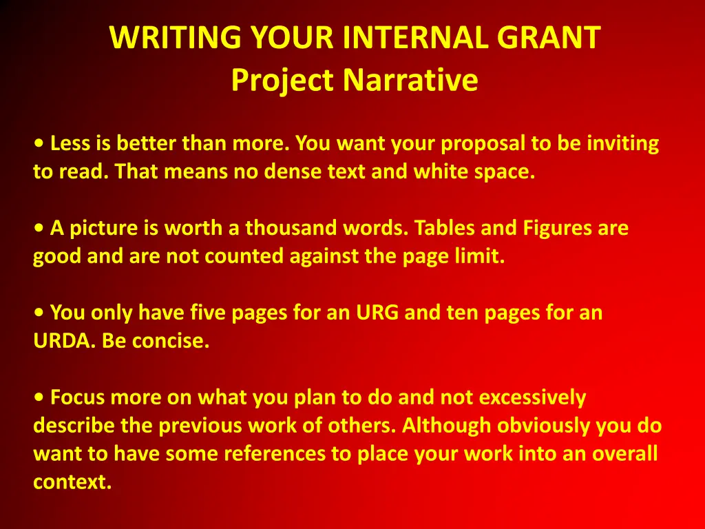 writing your internal grant project narrative