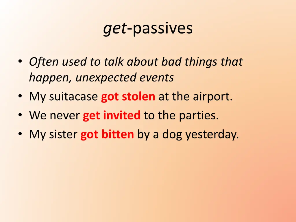 get passives