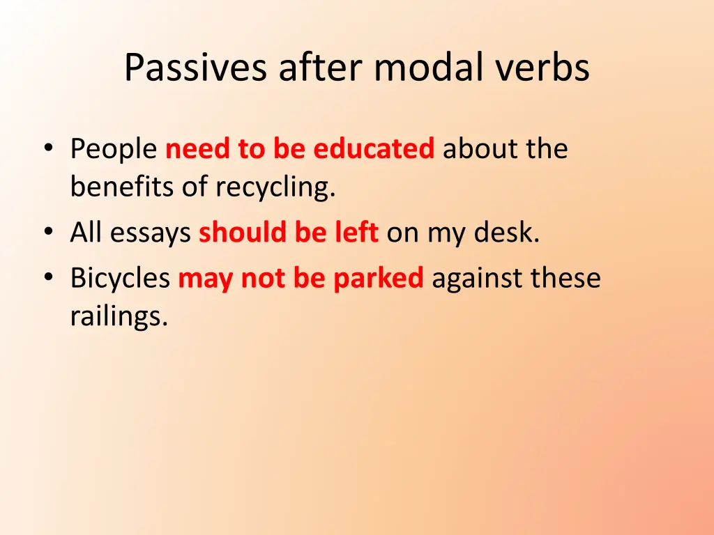 passives after modal verbs