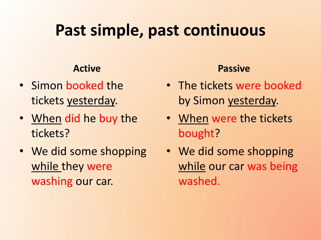 past simple past continuous