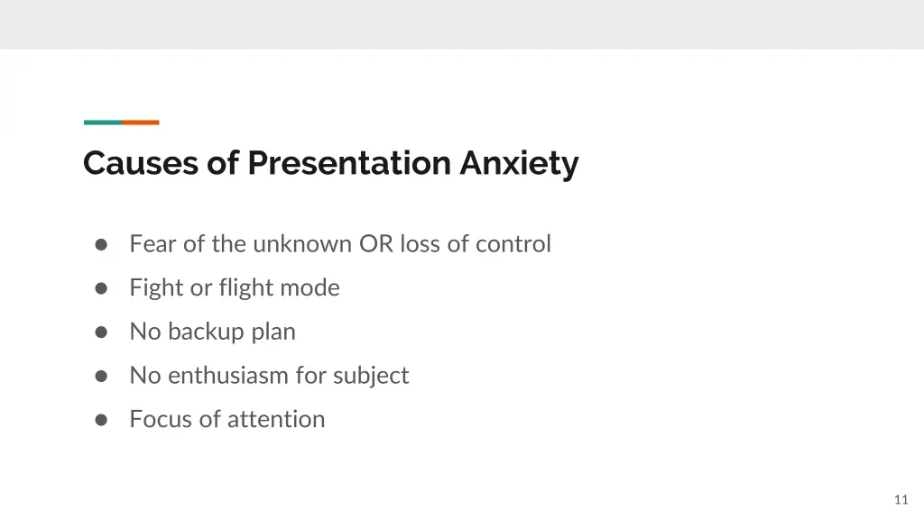 causes of presentation anxiety