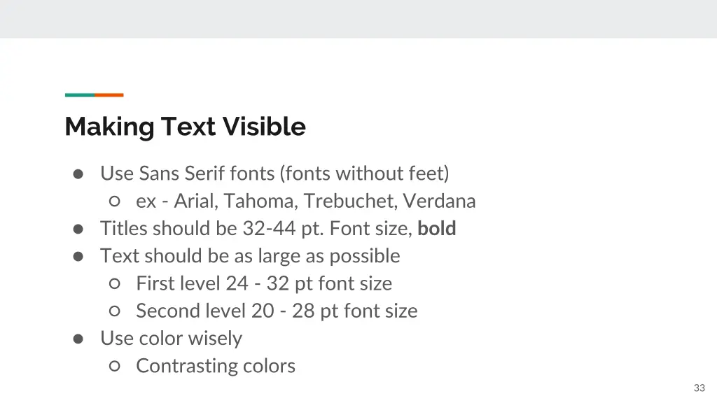 making text visible