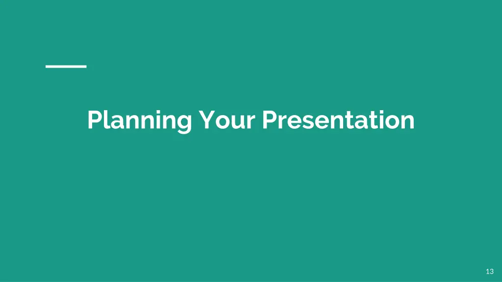 planning your presentation