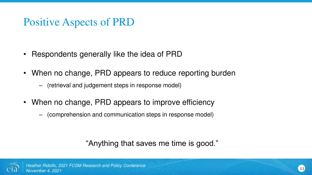 positive aspects of prd