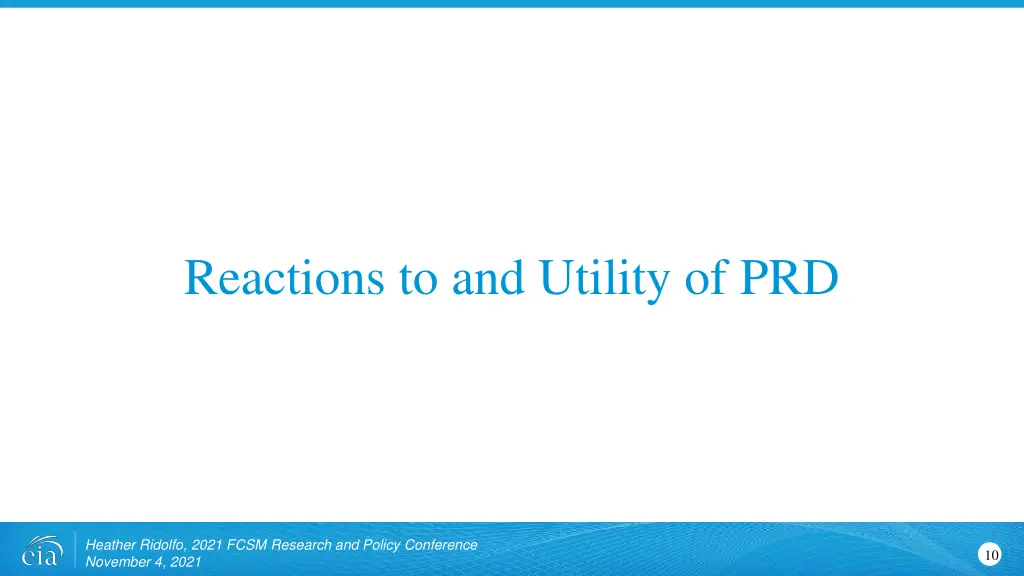 reactions to and utility of prd