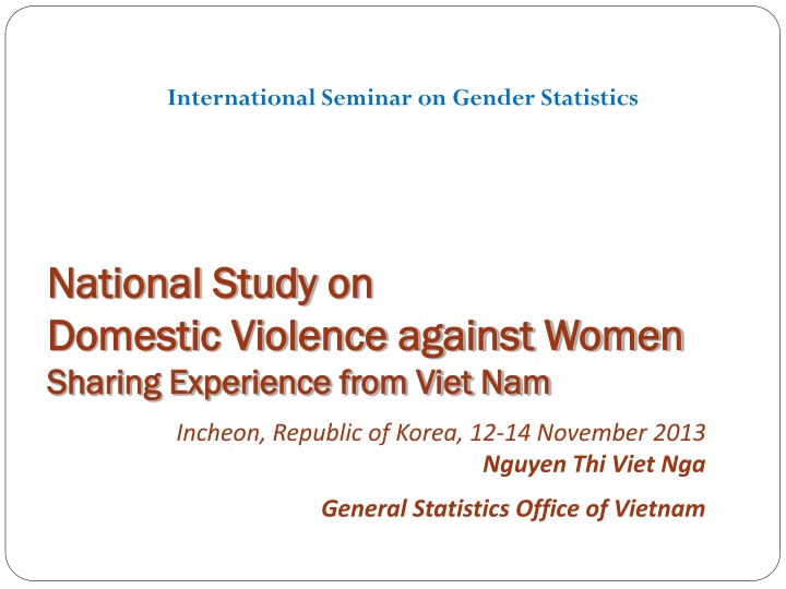 international seminar on gender statistics