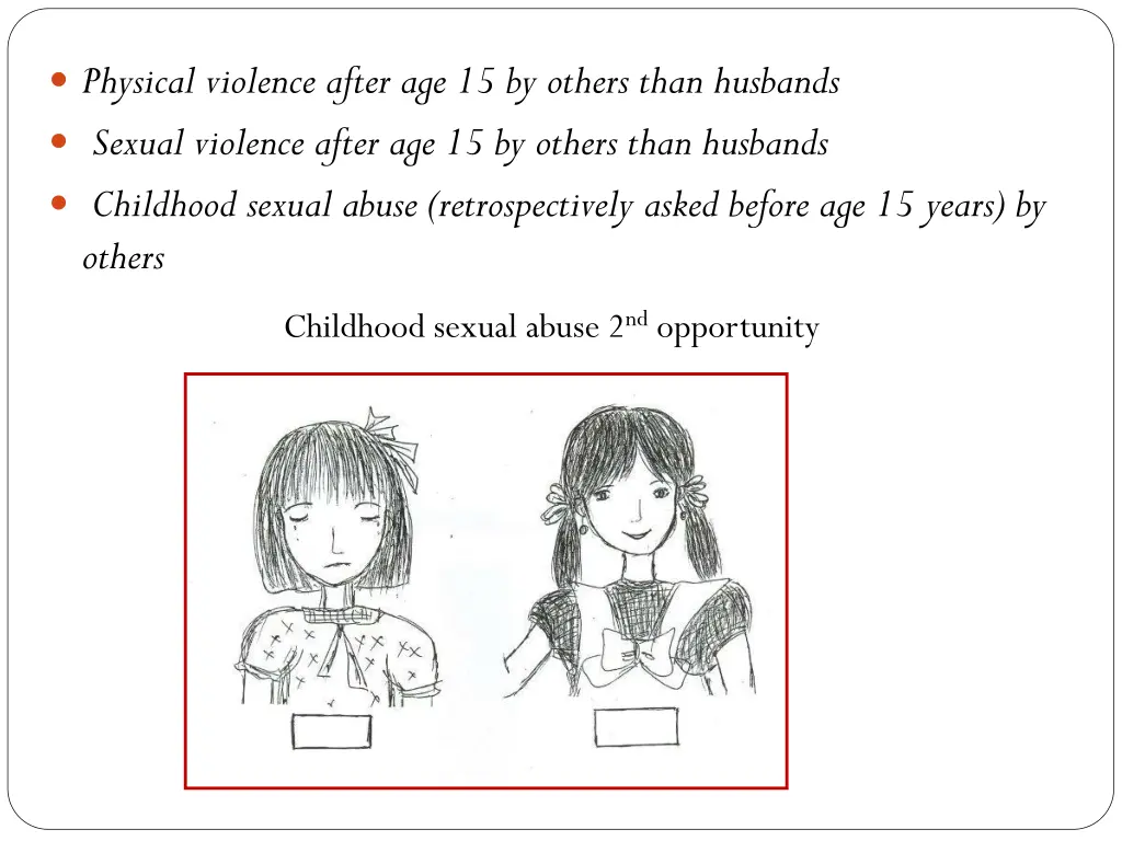 physical violence after age 15 by others than