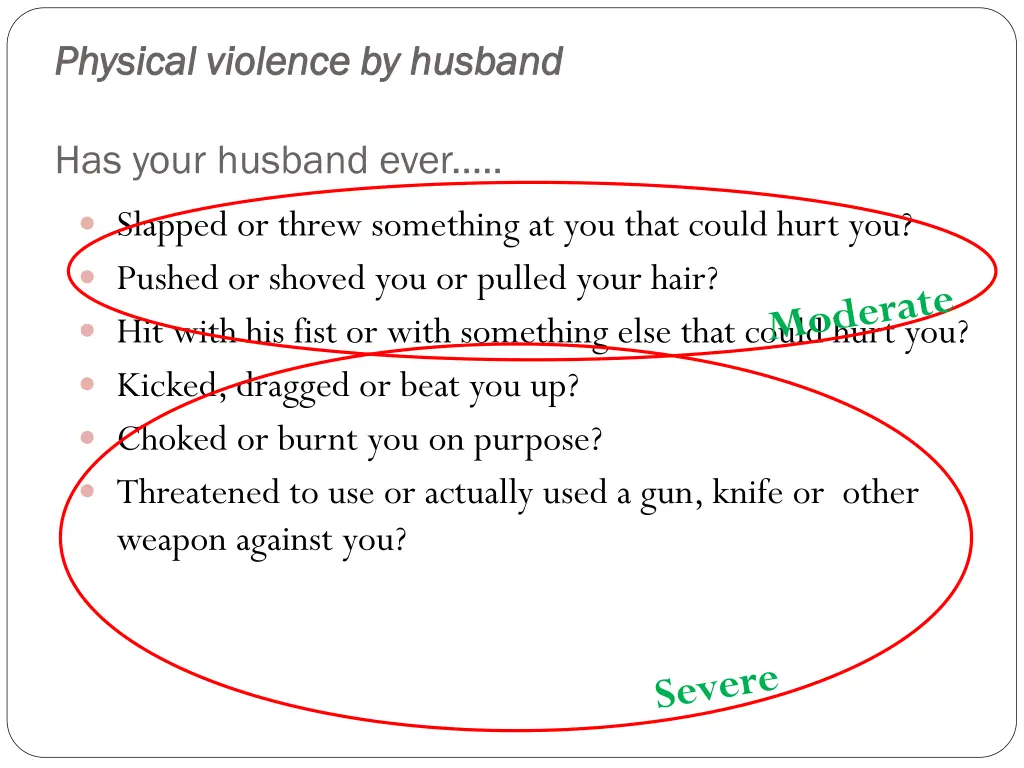 physical violence by husband physical violence