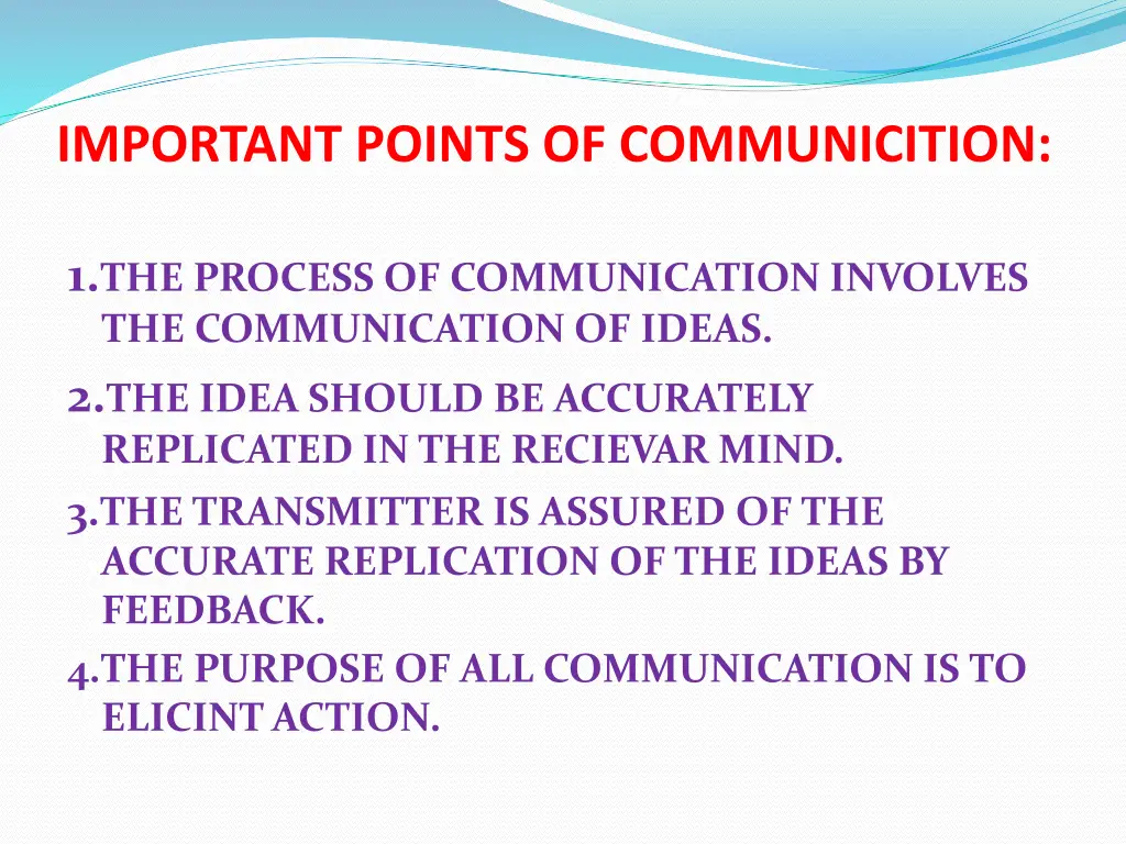 important points of communicition