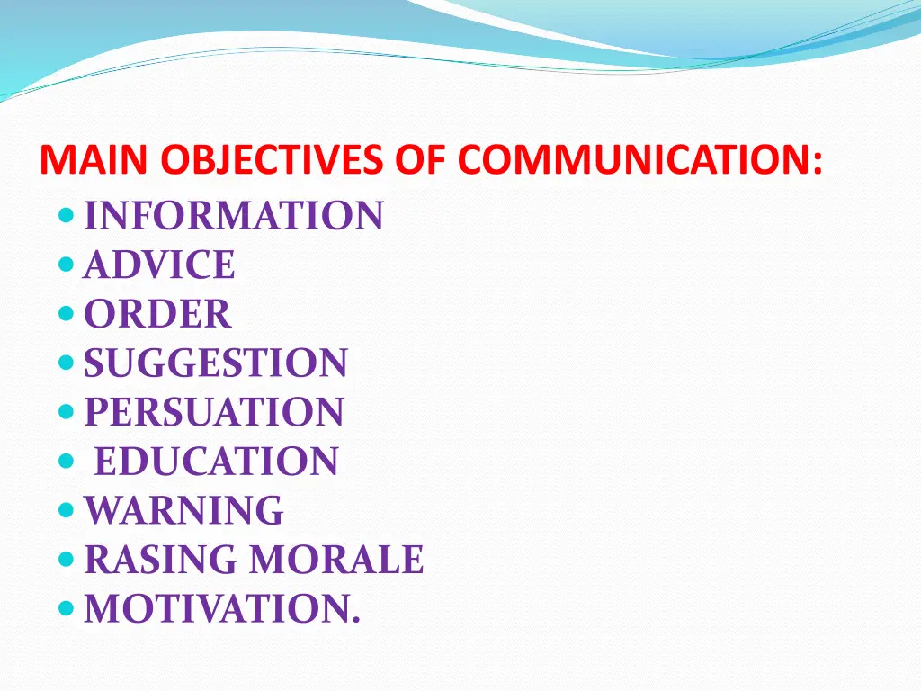 main objectives of communication information