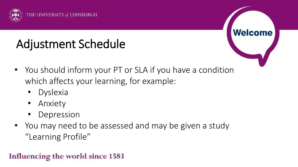 adjustment schedule adjustment schedule