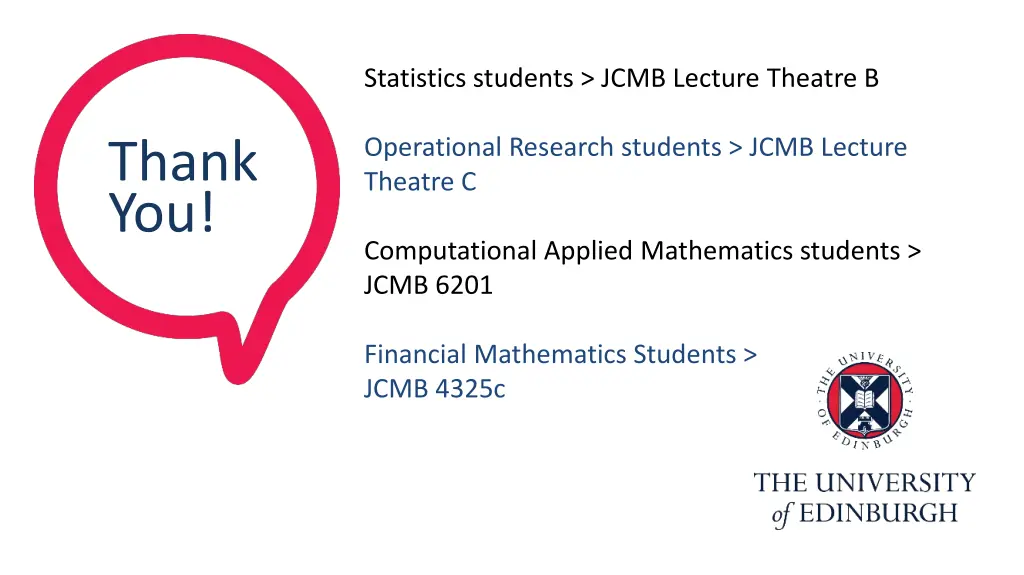 statistics students jcmb lecture theatre b