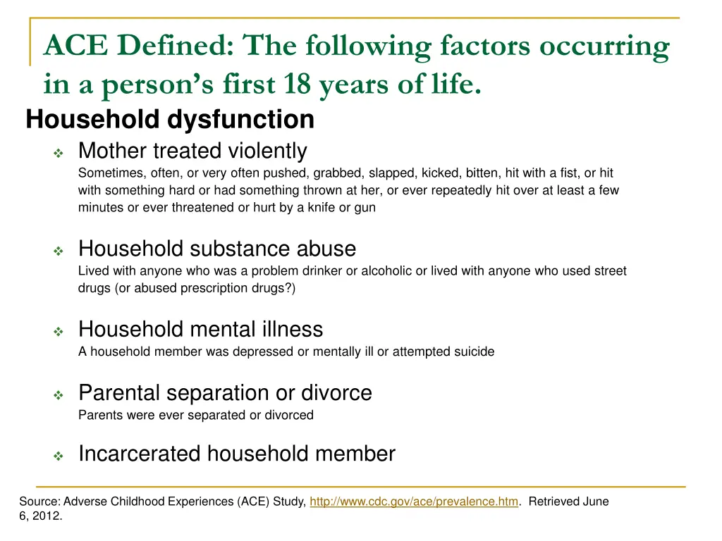 ace defined the following factors occurring 2