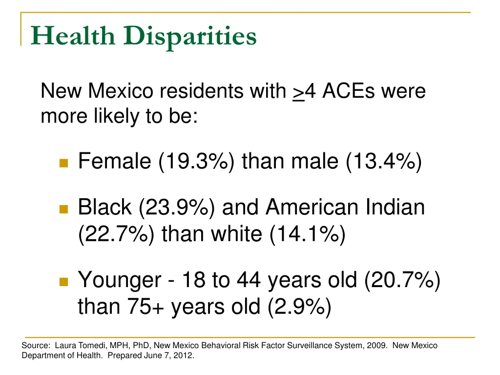 health disparities