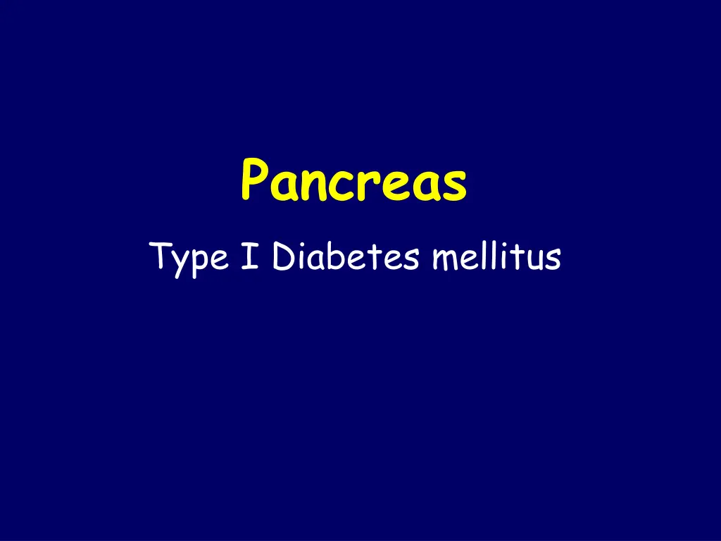 pancreas type i diabetes mellitus